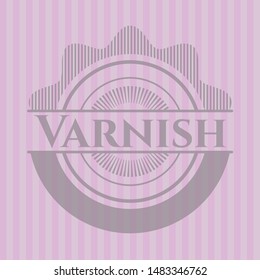 Varnish pink emblem. Vector Illustration. Detailed.