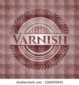 Varnish red polygonal badge. Seamless.