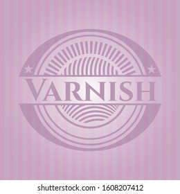 Varnish retro style pink emblem. Vector Illustration. Detailed.