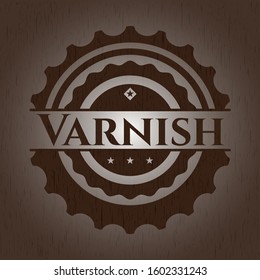 Varnish wood emblem. Vintage. Vector Illustration.