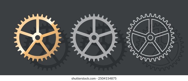 Varoius of wrist watch gear. Colored vector illustration.