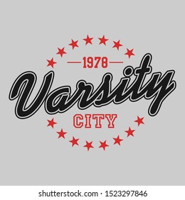 Varsity 1978 star,Graphic design print  t-shirts sport,vector