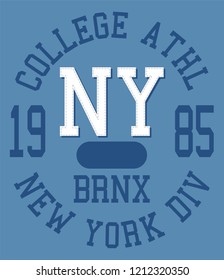 varsity athletic typography vector graphic illustration