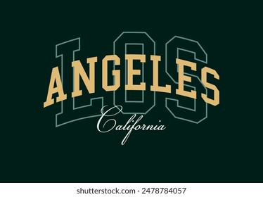  Varsity California State, Los Angeles West Coast Slogan Print mit Grunge-Effekt für grafisches T-Shirt oder Sweatshirt Hoodie.