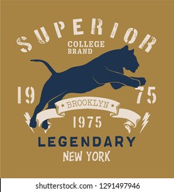 varsity college print for t-shirt