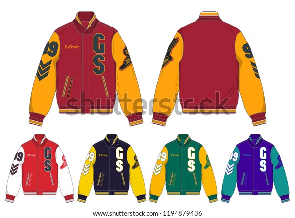 Varsity College Team Jacket Stock Vector (Royalty Free) 1194879436