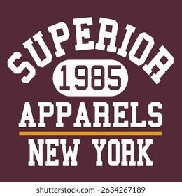 Varsity College T-Shirt Graphic Vector Illustration