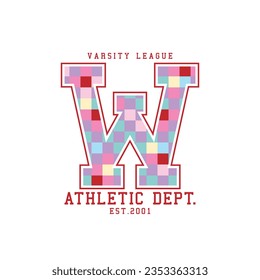 Varsity college vintage letter and typography. Vector illustration design for slogan tee, t shirt, fashion print, poster, sticker, card.