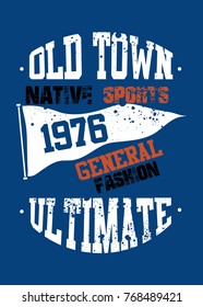 varsity flag distress poster apparel design