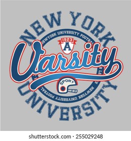 Varsity graphic about New York. Vector illustration