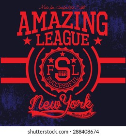 Varsity graphic about New York. Vector illustration