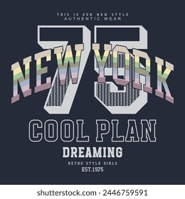 Diseño gráfico y estampado de la universidad para la ropa, la camiseta, la sudadera