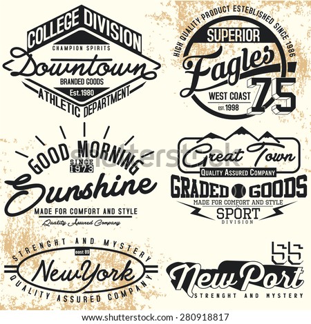 varsity graphics for t-shirt,vintage logo sets