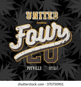 Varsity Grunge Print Vector Design Four Twenty