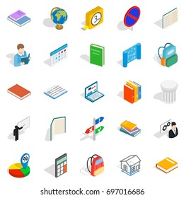 Varsity icons set. Isometric set of 25 varsity vector icons for web isolated on white background