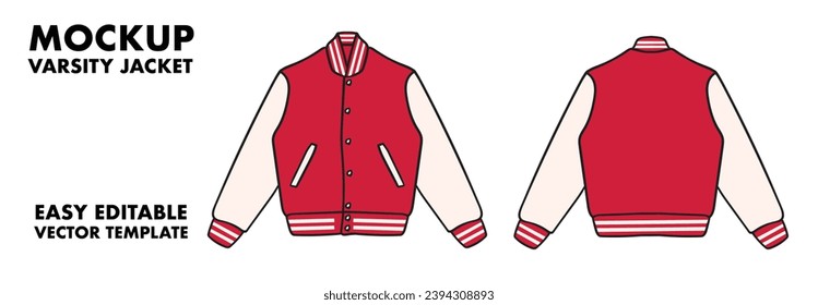 varsity jacket baseball mockup vector illustrator