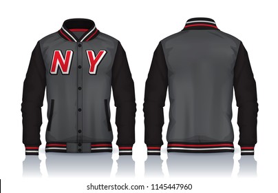 Varsity Jacket Design,Sportswear Track front and back view.