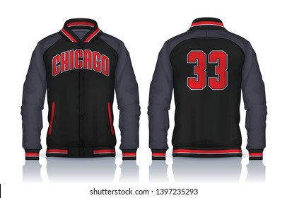 Varsity Jacket Design,Sportswear Track front and back view.