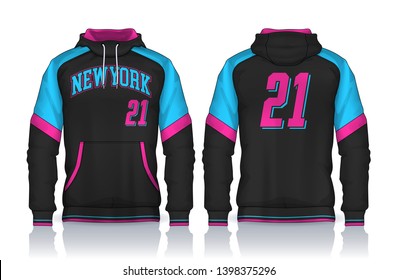 Varsity Jacket Design,Sportswear Track front and back view.