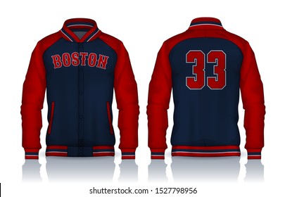 Varsity Jacket Design,Sportswear Track front and back view.
