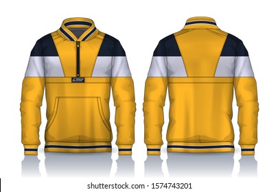 Varsity Jacket Design,Sportswear Track front and back view.