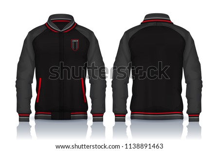Varsity Jacket Design,Sportswear Track front and back view.