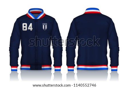 Varsity Jacket Design,Sportswear Track front and back view.