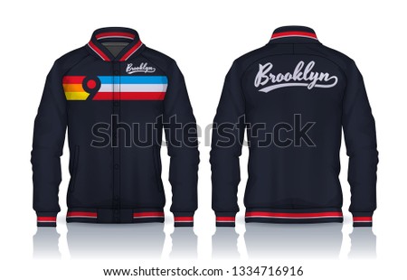 Varsity Jacket Design,Sportswear Track front and back view.