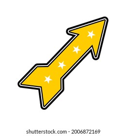 Varsity Jacket Embroidered Patches Yellow and Green Color, With Arrows