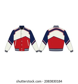 Varsity Jacket Minimalist and Modern Design Simple, Navy and White Color New Style Commercial Use Mockup Template