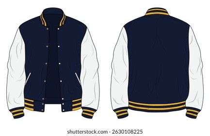 Varsity jacket mockup front and back view