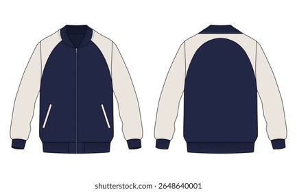 Varsity jacket mockup front and back view