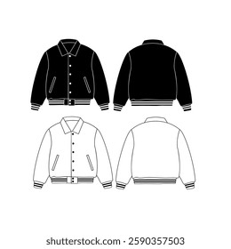 varsity jacket mockup vector illustration shirt collar can be changed color
