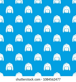 Varsity jacket pattern vector seamless blue repeat for any use