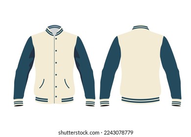 Varsity Jacket Template Images. Varsity jacket Vectors and Illustrations. Jacket mock up vector illustration