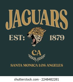 eslogan de varsity jaguars, gráfico de eslogan para camiseta