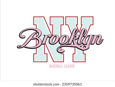 Varsity name brooklyn hand drawn design vector. design for fashion graphics positive quote motivational slogan etc