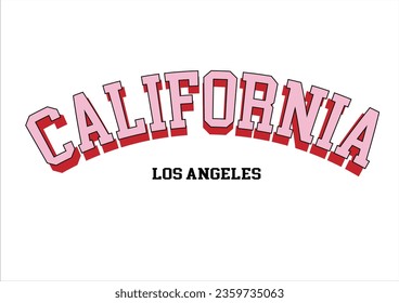 Varsity name california hand drawn design vector. design for fashion graphics positive quote motivational slogan etc