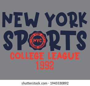 varsity new york sports college league illustration for t shirs prints