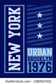 varsity new york urban apparel distressed poster vector