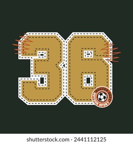 varsity number for football vector