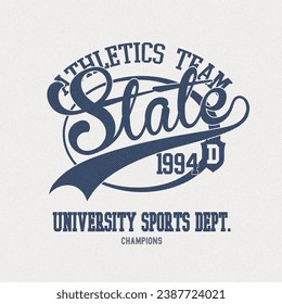 varsity slogan anthletics team state minnesota, virginia greeting from type 