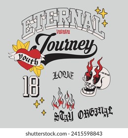 varsity slogan design with doodle sketches