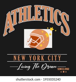 Varsity slogan print. College slogan typography print design. Vector t-shirt graphic or other uses. 