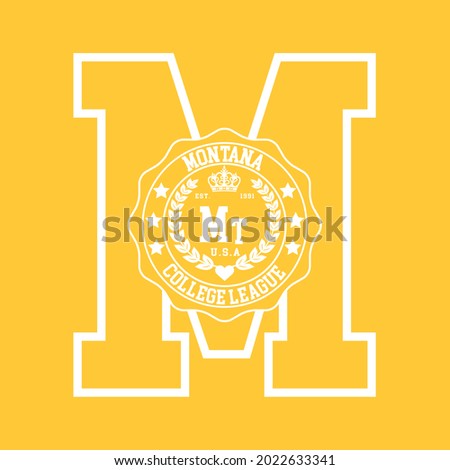 Varsity slogan print. College slogan typography print design. Vector t-shirt graphic or other uses.