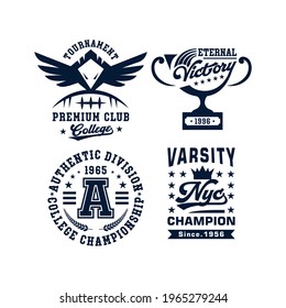 Varsity sport college emblem logo design