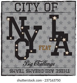 Varsity sport NYC LA new york city Los Angeles sporty match challenge Graphic College