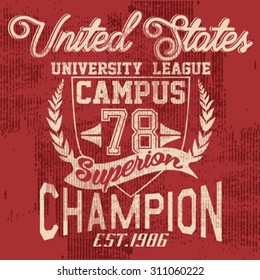 Varsity sport . t-shirt design for apparel