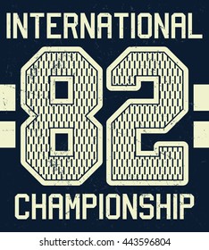 Varsity sport typography, t-shirt graphics, vectors
