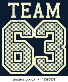 Varsity sport typography, t-shirt graphics, vectors